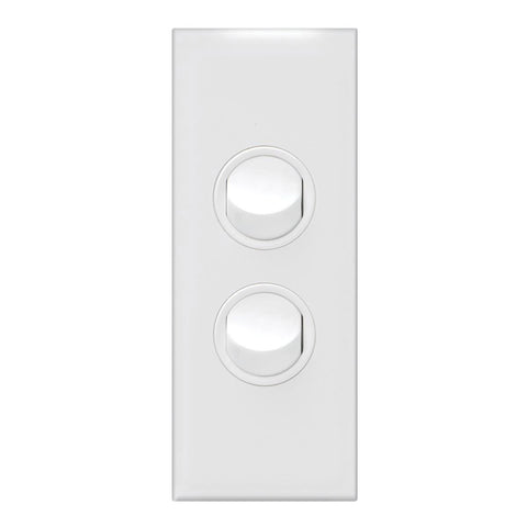 HPM Vivo Architrave Switch 2 Gang - Plastic - 10AX - Easy Installation - SuperSaverAU - view 1