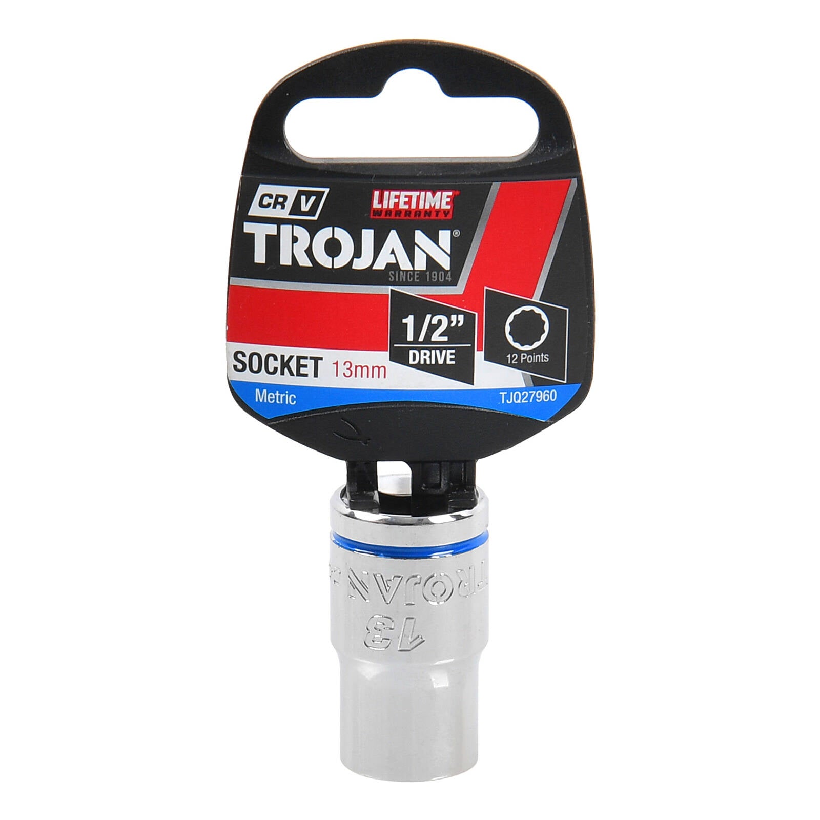 Trojan 13mm Socket 1/2" Drive Chrome Vanadium 12 Point