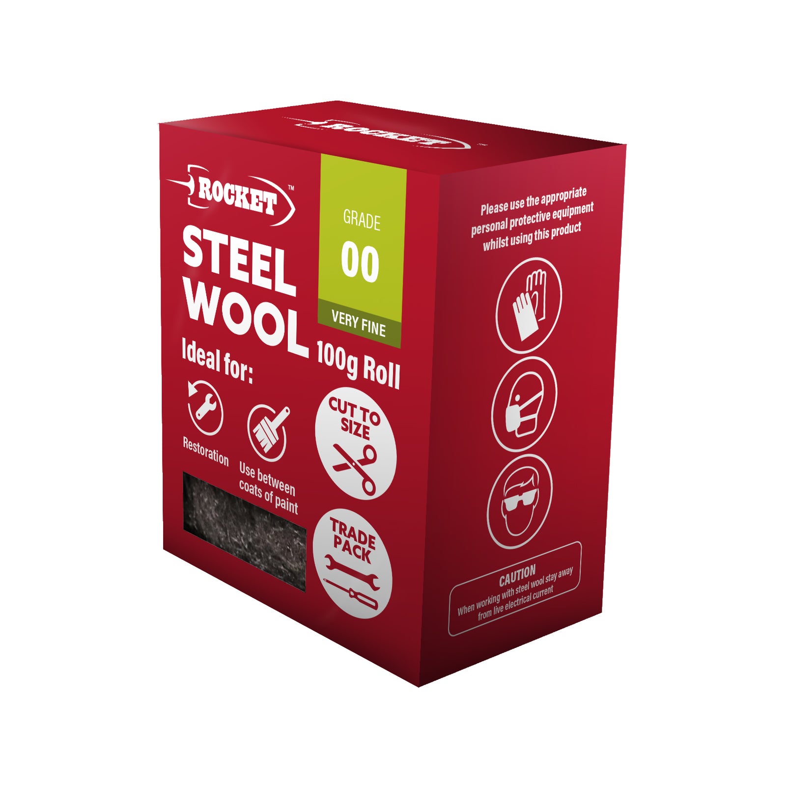 Rocket 100g Grade 00 Very Fine Steel Wool Trade Pack