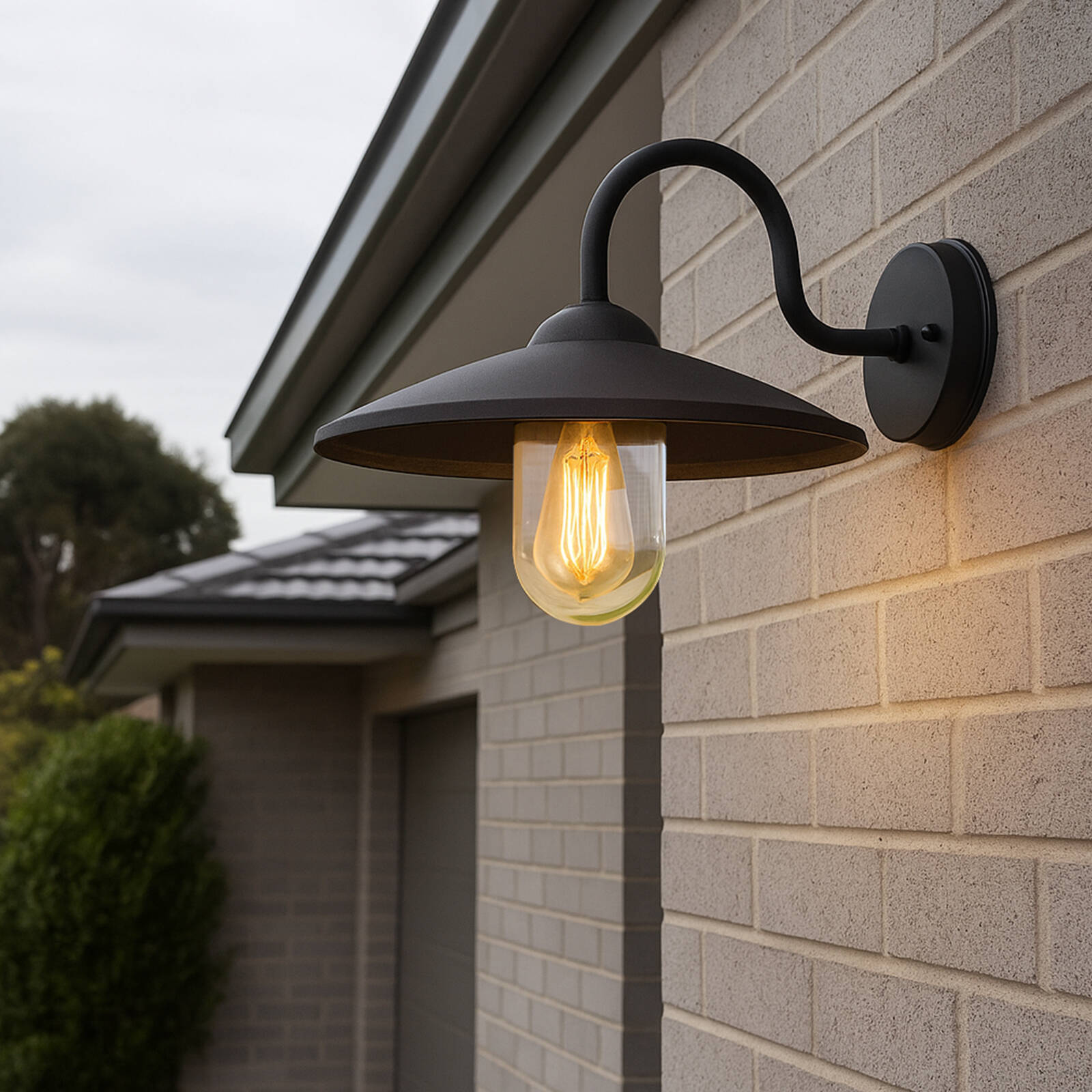 Verve Design Bristol Farm Wall Light, Powder Coated Steel, E27 60W, Hardwired Outdoor ABL318
