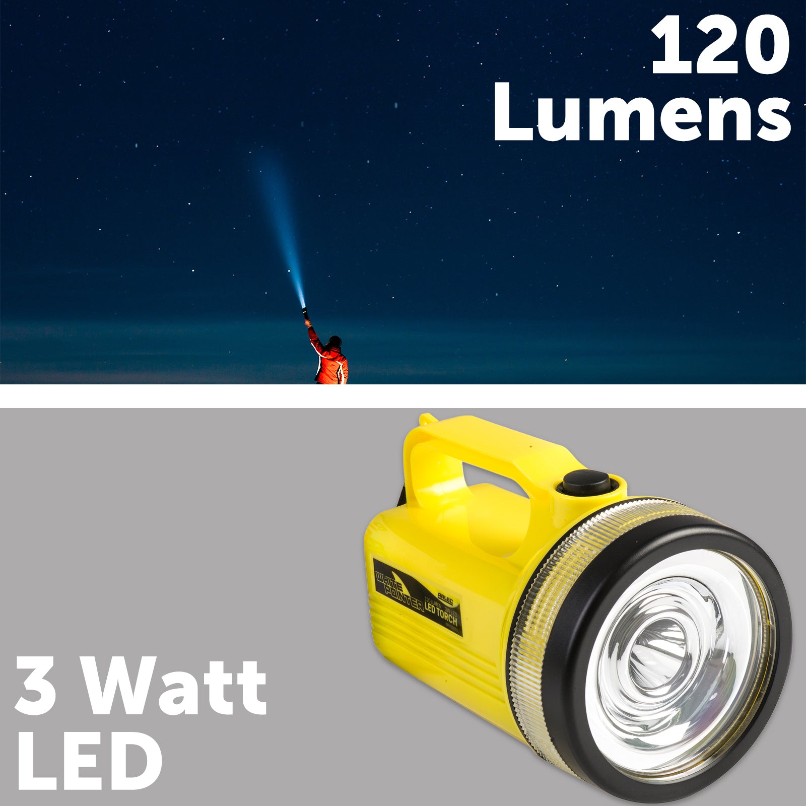 Click 120lm 3W LED Spotlight Torch 80m Beam CLKWPL301D