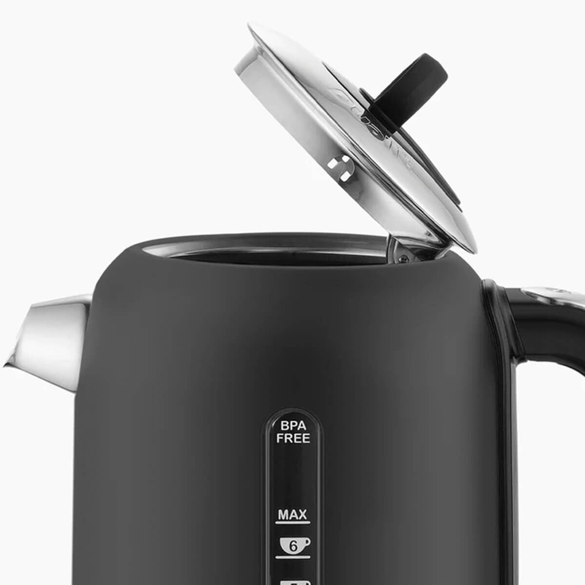 Dualit Classic Kettle 1.7L - Matte Black, Whisper Boil Technology, Removable Limescale Filter - DU72839