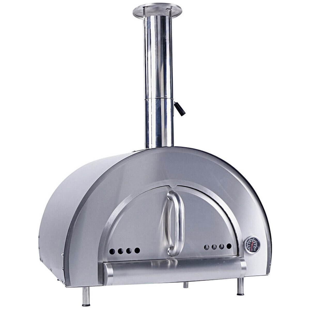 Smart built-in wood fired pizza oven - stainless steel, ceramic brick, 700mm x 500mm cooking area - PW01