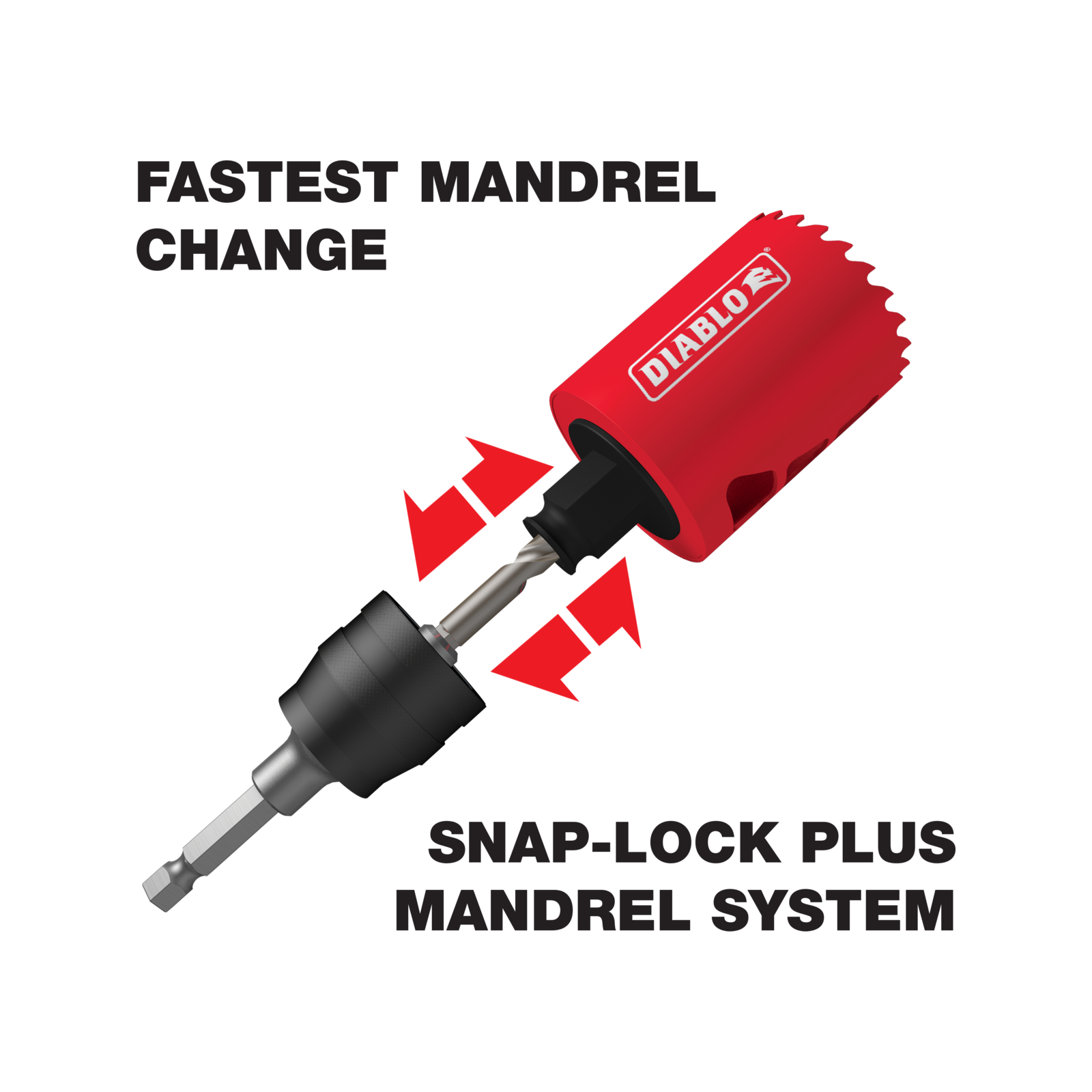 Diablo 7/16 inch Plastic Snap-Lock Plus Hole Saw Mandrel System