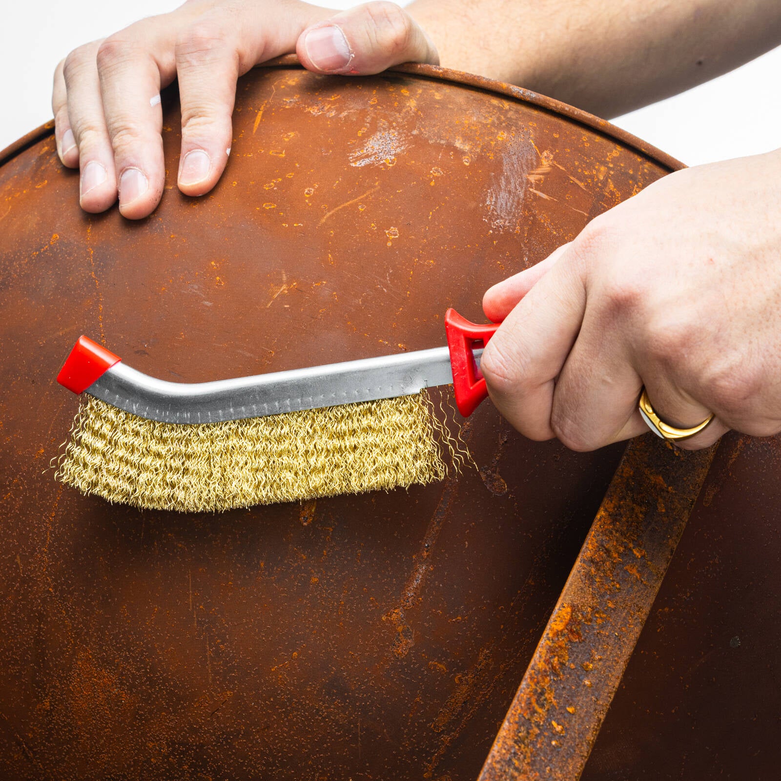 Trojan Brass Plated Wire Brush 310mm Rust and Paint Removal