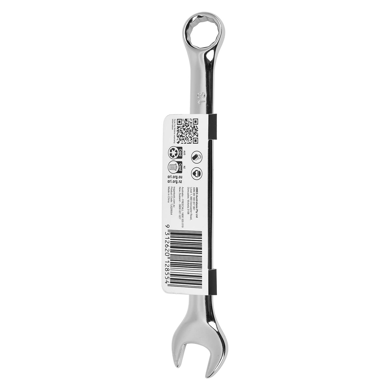 Trojan 13mm Combination Spanner Chrome Vanadium 12 Point Ring & Open End