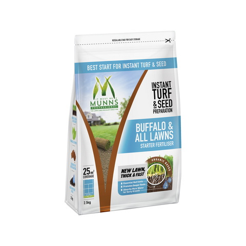 Munns Professional 2.5kg Instant Turf and Seed Starter Granular Fertiliser
