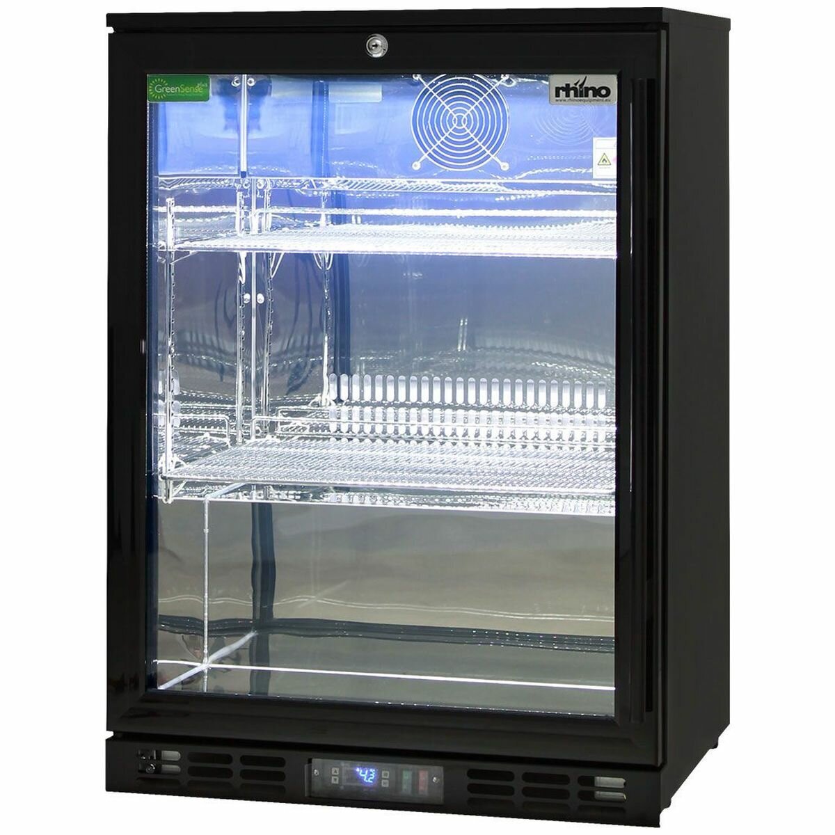 Rhino 129L Bar Fridge - Black, Left Hinge, Energy Star 10, Lockable Door - SG1L-B