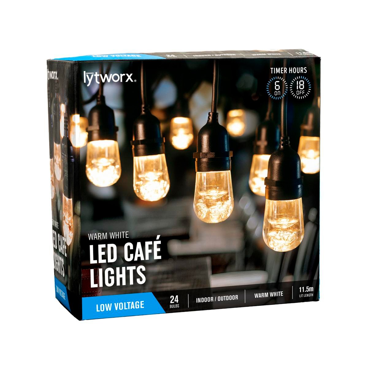 Lytworx 11.5m 24 Bulb Warm White LED Café Lights 60355