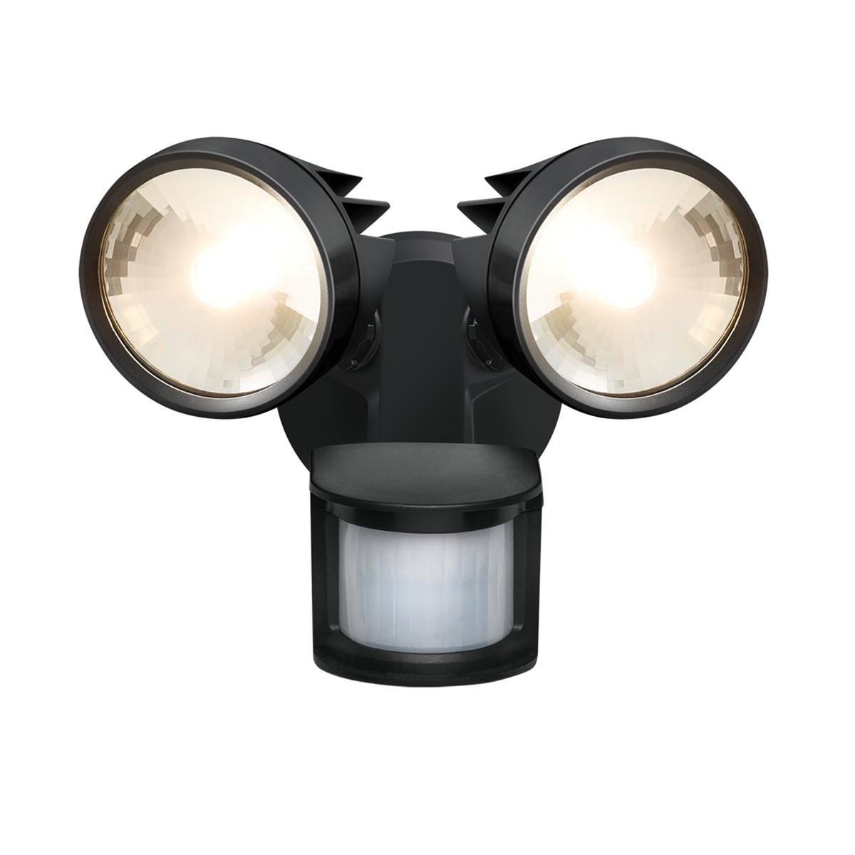 HPM SIKA 25W LED Twin Security Light with Sensor, IP44 Die Cast Aluminium, Black LSS0125WBL