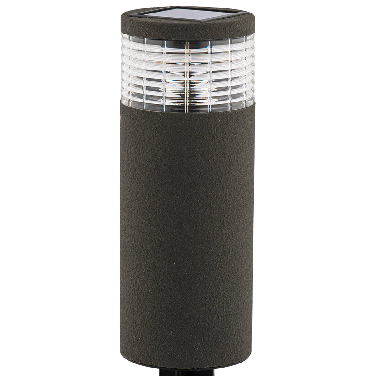 Arlec Sandor Solar Bollard Light Grey Render Sandstone Finish LVS645GY