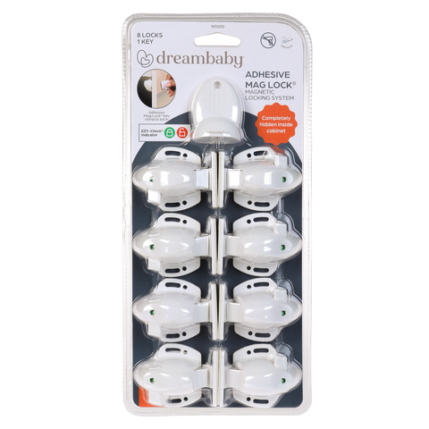 Dreambaby Child Safety Mag Lock - 8 Pack - Plastic - Adhesive - SuperSaverAU - view 1