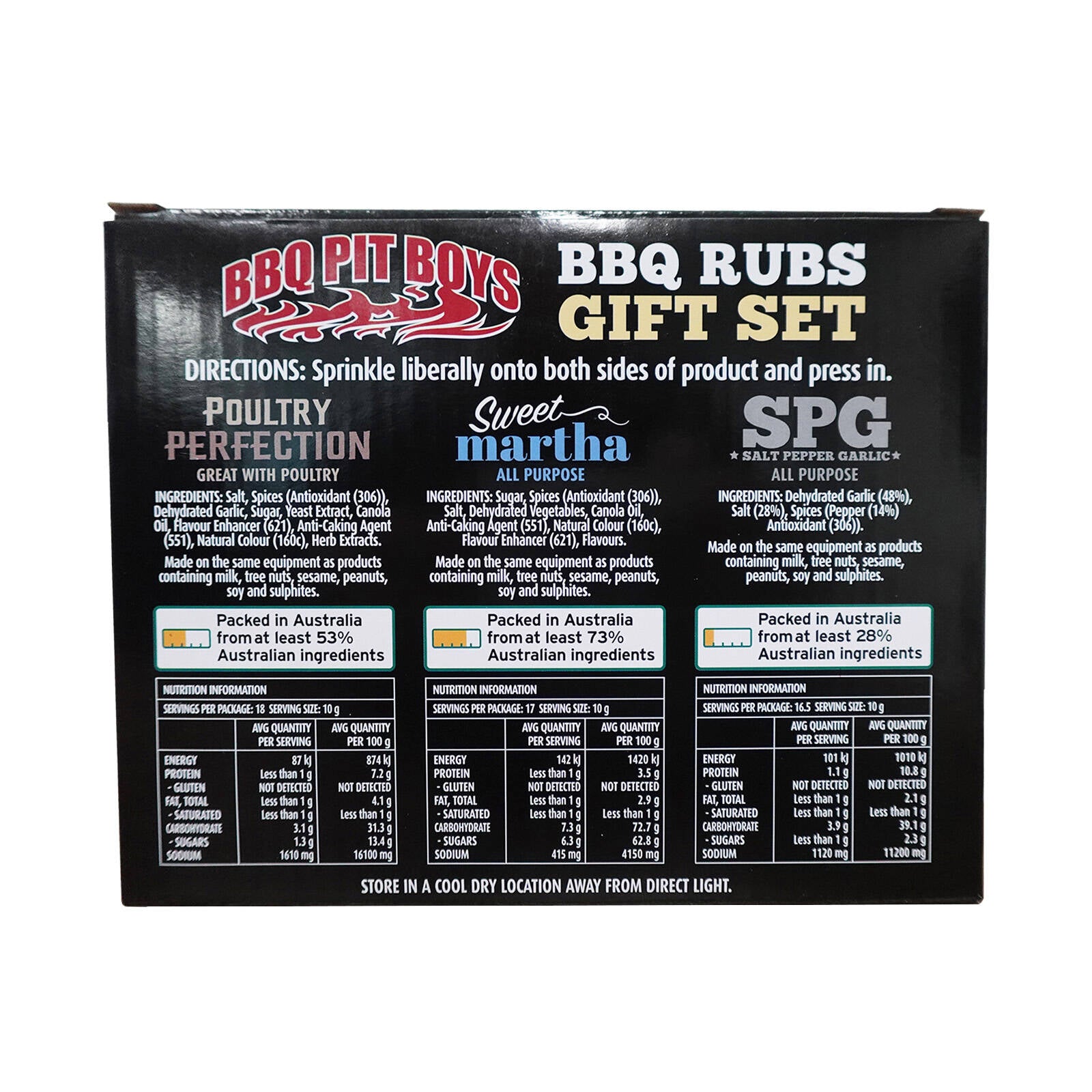 BBQ Pit Boys 3 Pack Rub Gift Set - SPG, Poultry Perfection & Sweet Martha