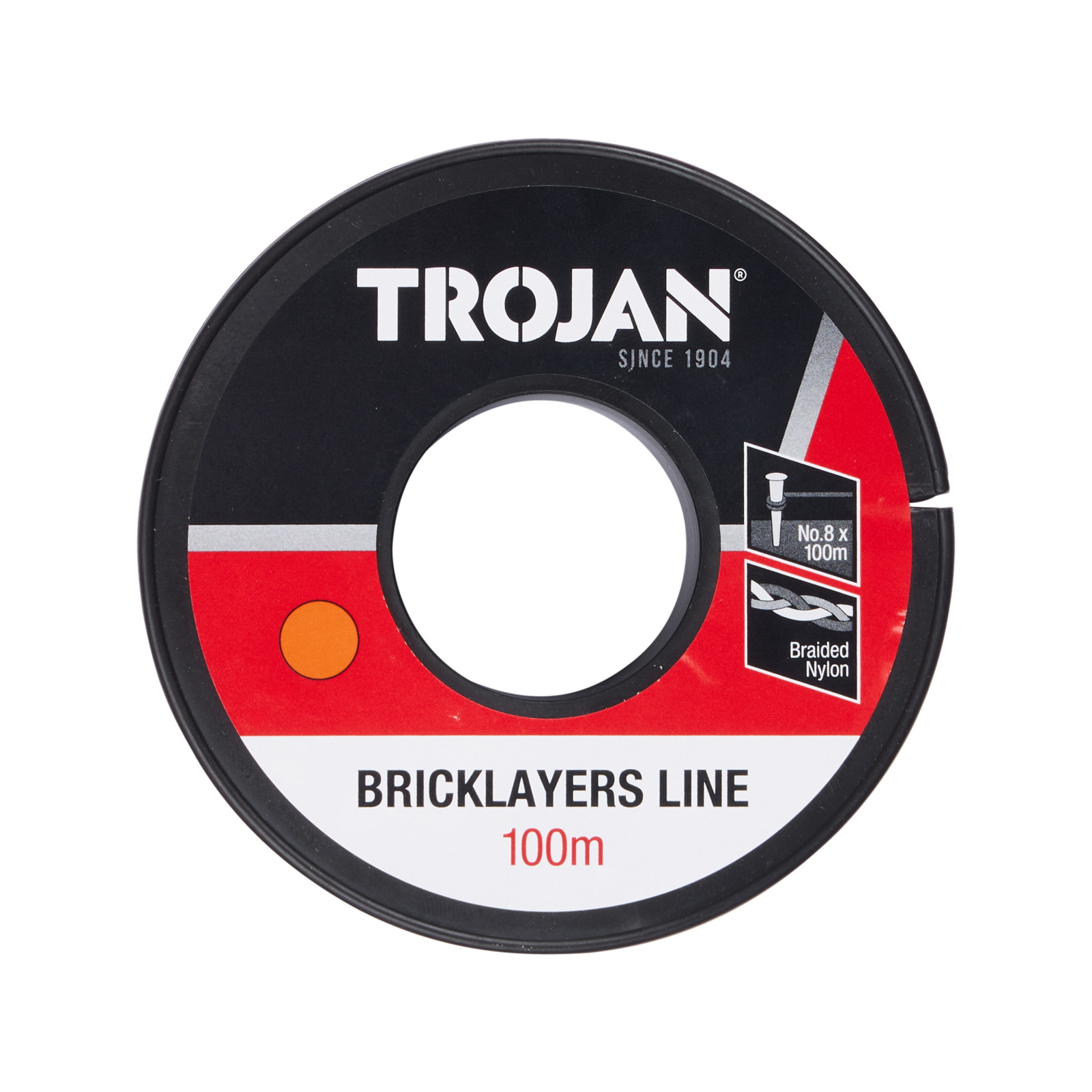 Trojan 100m No.8 Orange Nylon Brickline