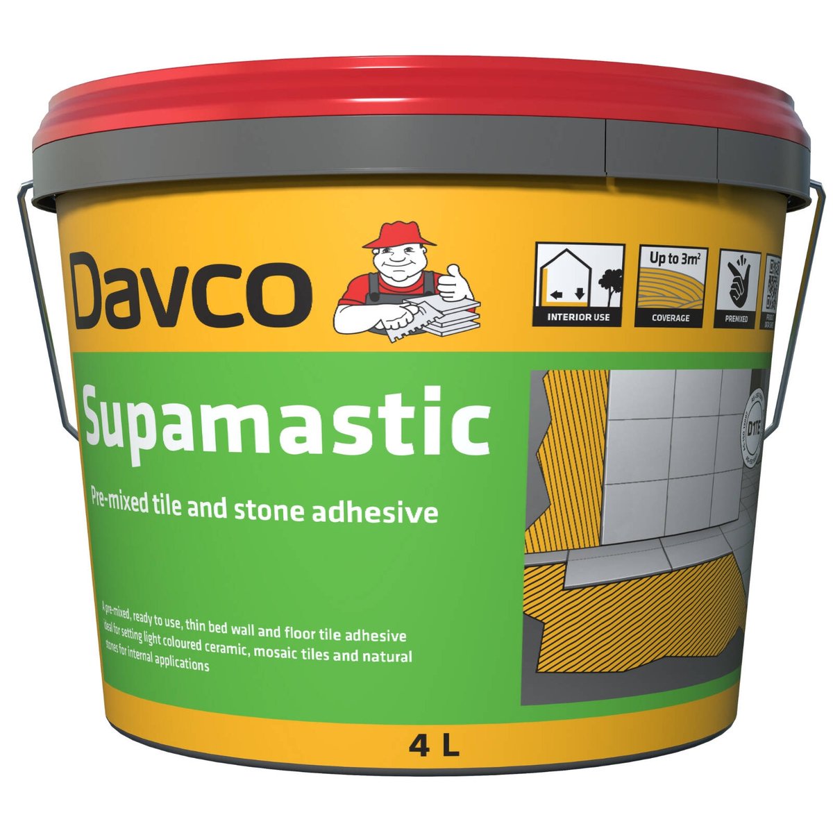 Davco 4L Supamastic White Paste Tile Adhesive