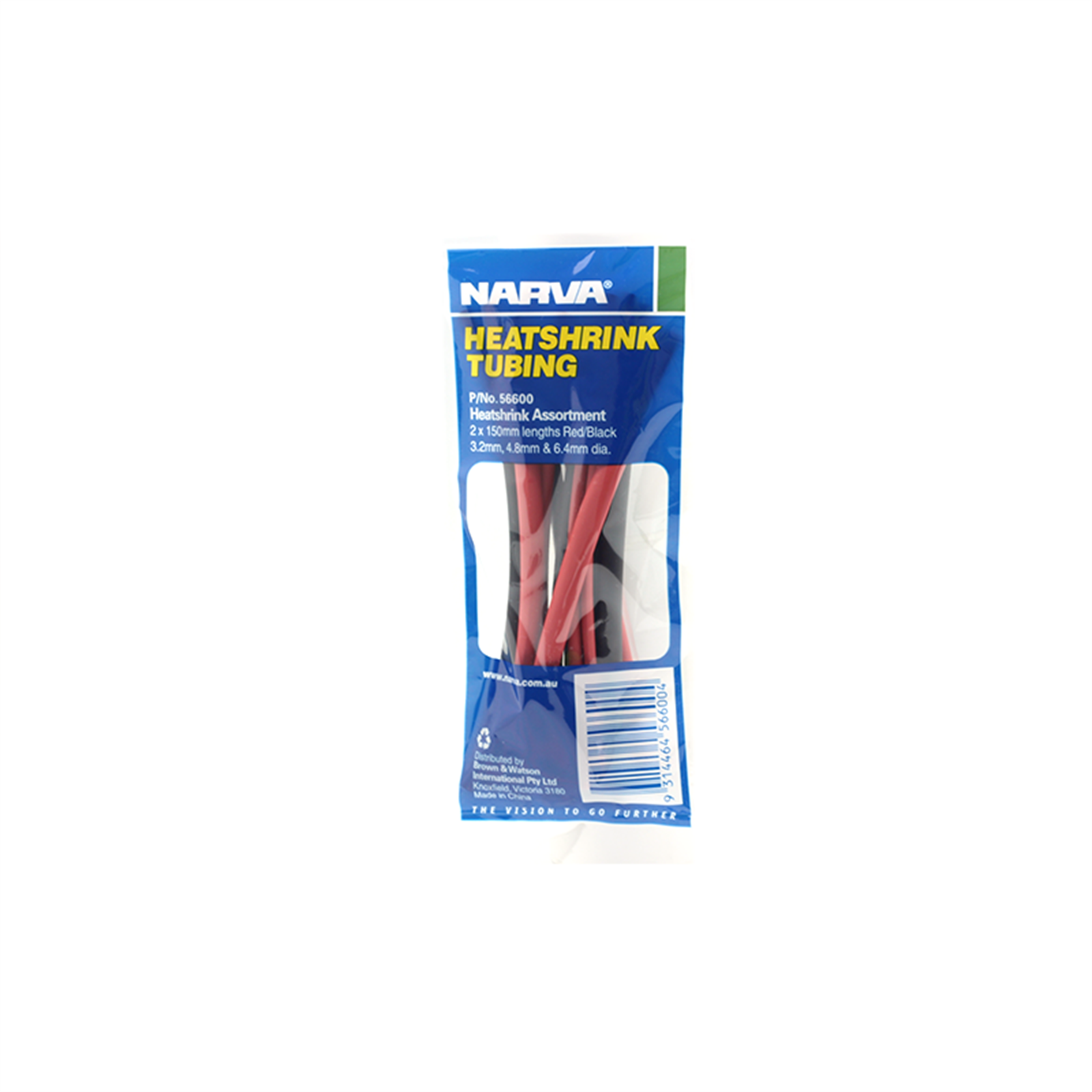 Narva 150mm 3.2-6.4mm Red and Black Assorted Heatshrink Tubing - 12 Pack