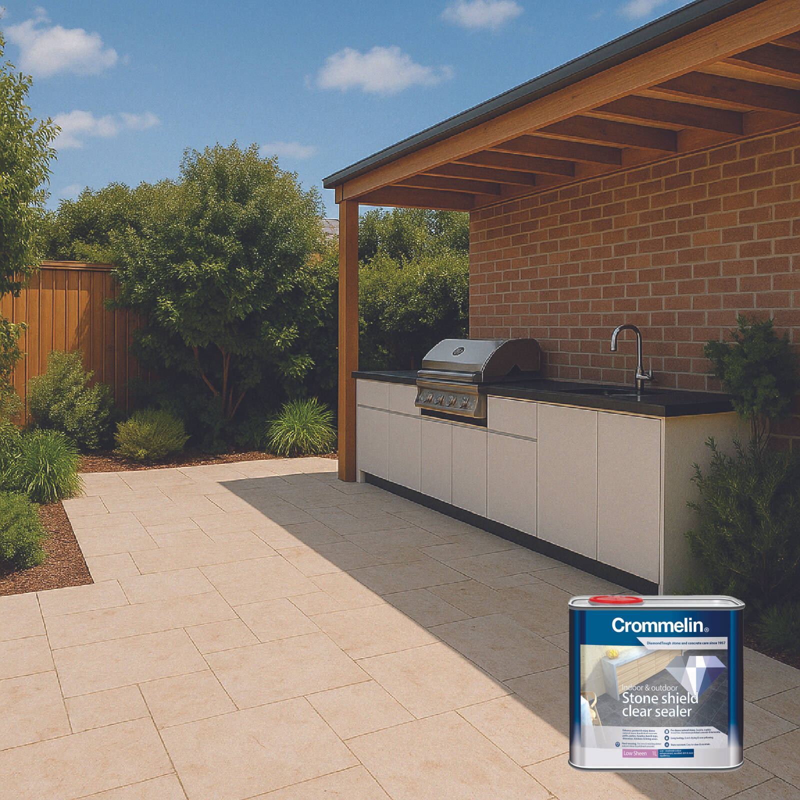 Crommelin DiamondTough Stone Shield Clear Sealer 3L - Waterborne Indoor & Outdoor