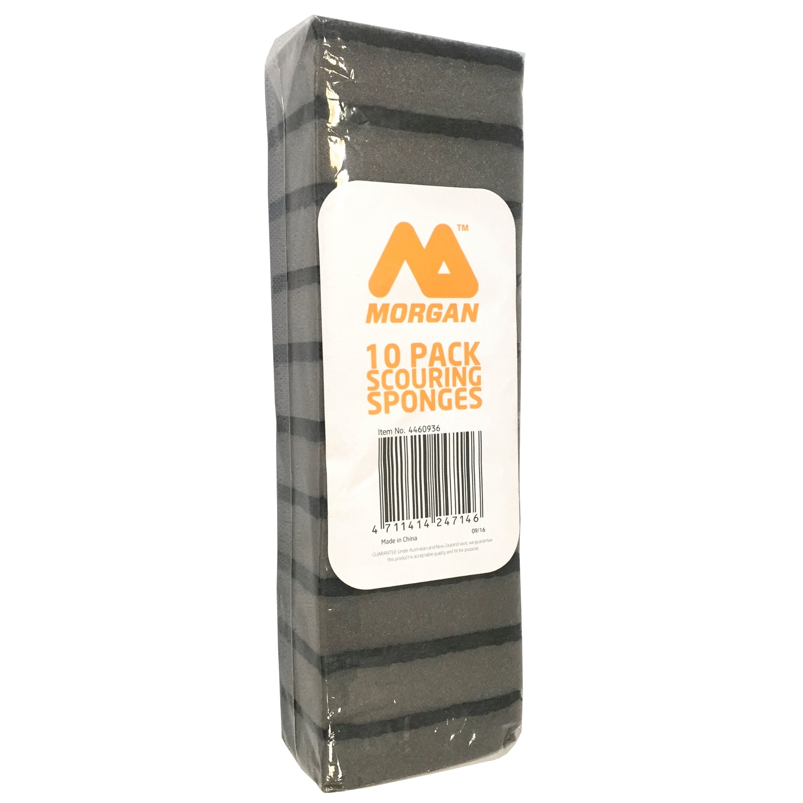 Morgan Polyester Sponge Scourers - 10 Pack, Grey