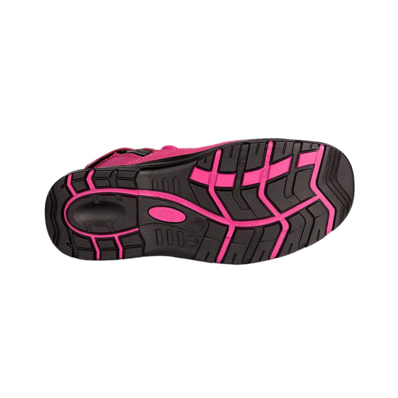 she wear Achieves Women's Safety Work Boots, Zip, Nubuck Leather, Composite Toe, Hot Pink Size 11