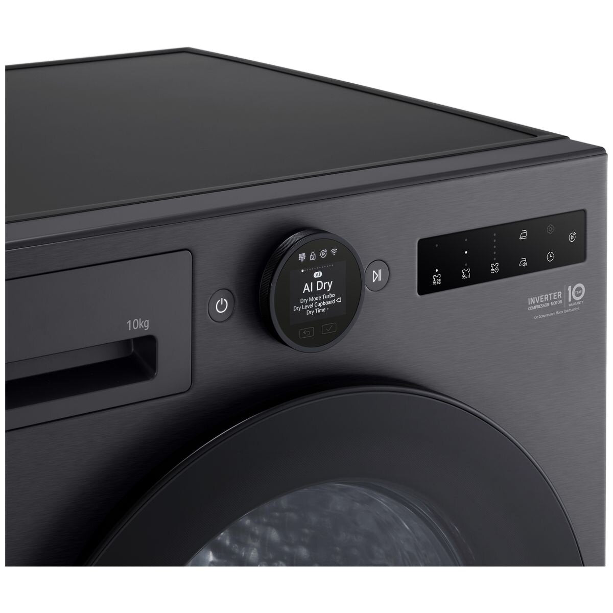 LG Series 9 10kg Heat Pump Dryer - Matte Black, 9 Star Energy Rating, Allergy Care - DXH9-10MB