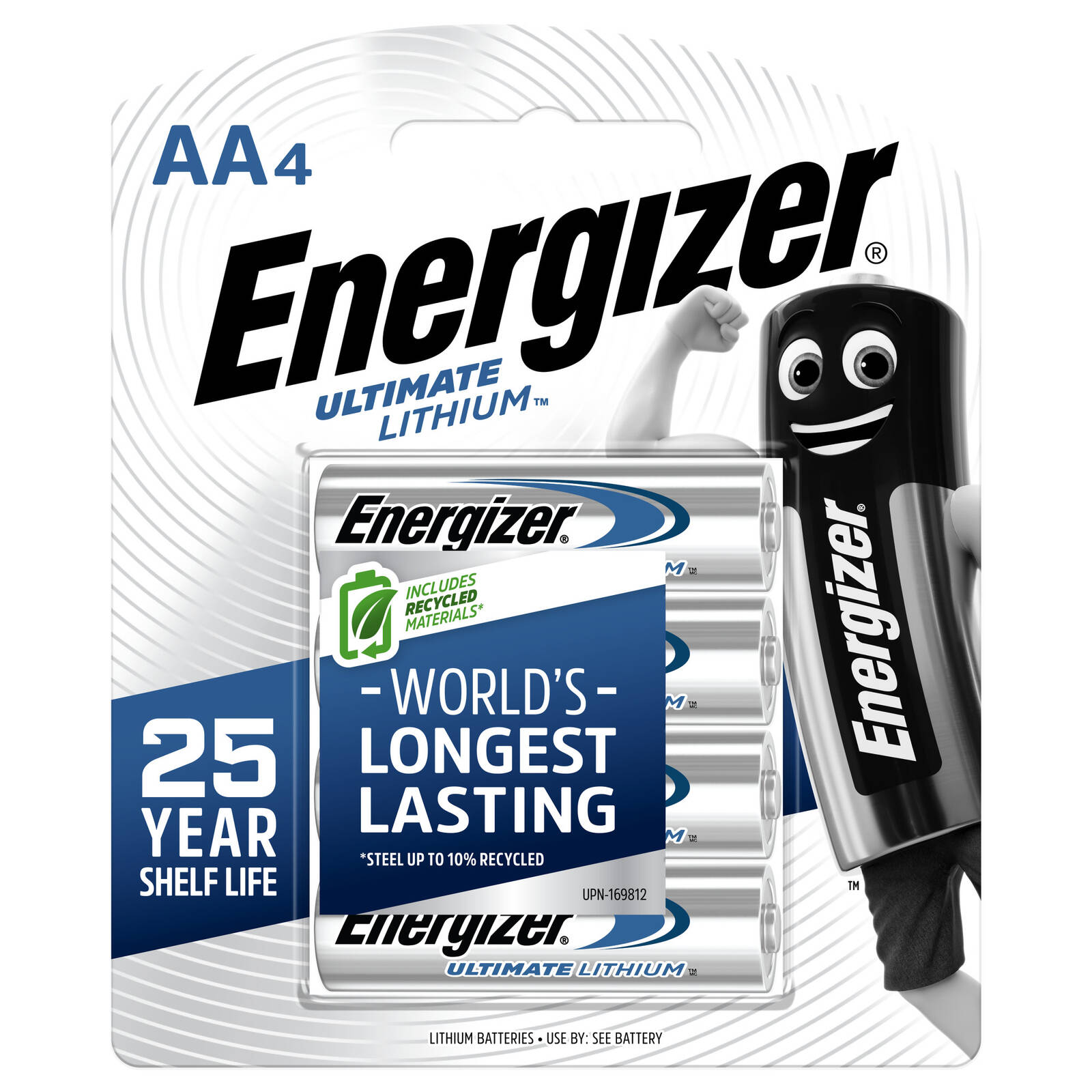 Energizer Ultimate Lithium AA Batteries 4 Pack Lightweight Long Life