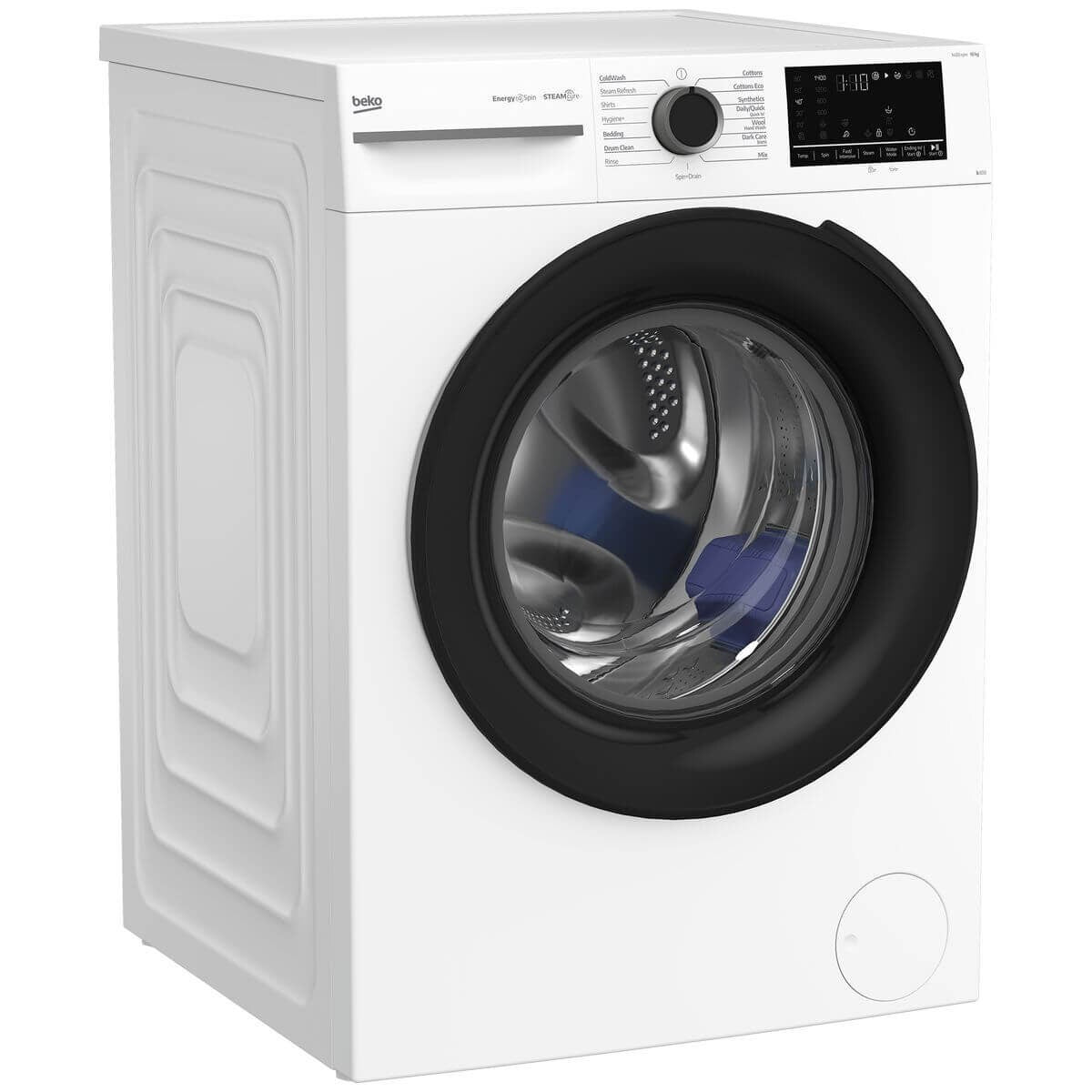 Beko 10kg Front Load Washing Machine - White, SteamCure, EnergySpin, ColdWash, Hygiene+ Cycle - BFLB1010W