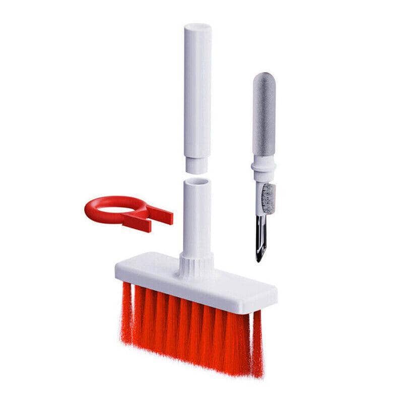 5-In-1 Keyboard Cleaning Kit with Keycap Puller and Earphone Cleaner - Red