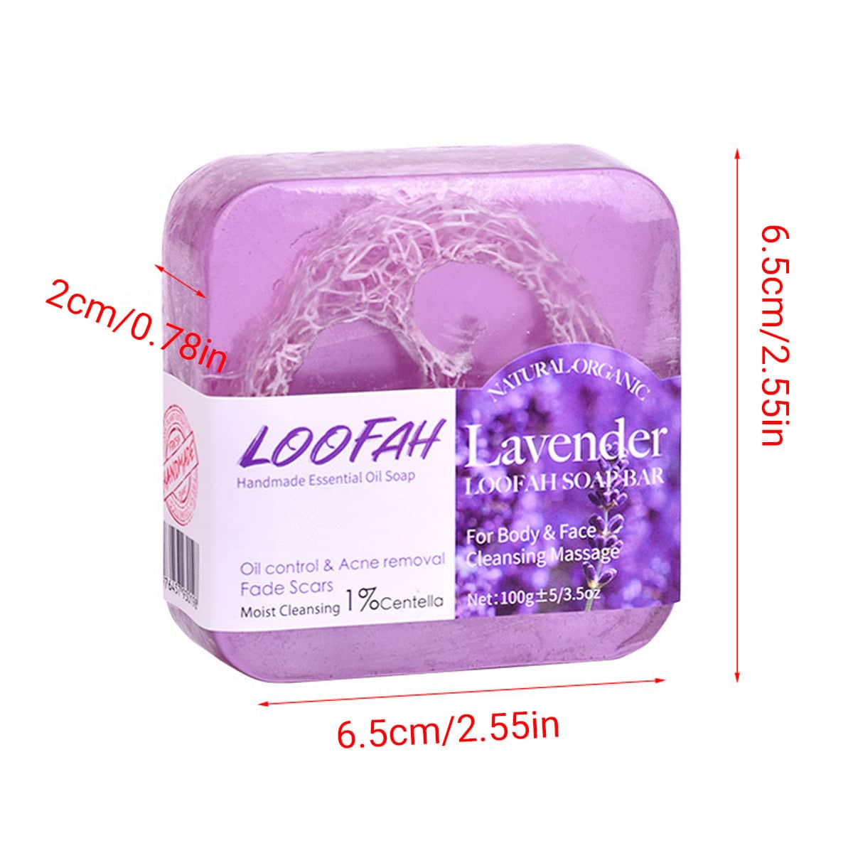 5 Pack Loofah Essential Oil Soap Bars Facial Cleansing Exfoliating - Lemon - view 4