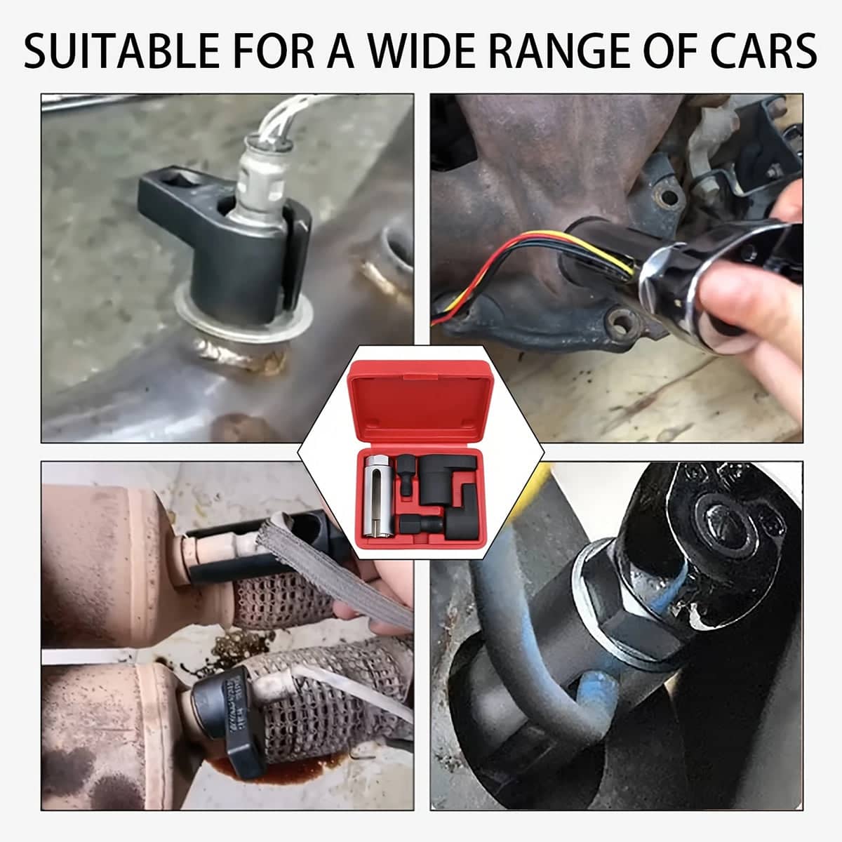 5 Piece Oxygen Sensor Socket Set, Chrome-Plated Manganese Steel - view 4