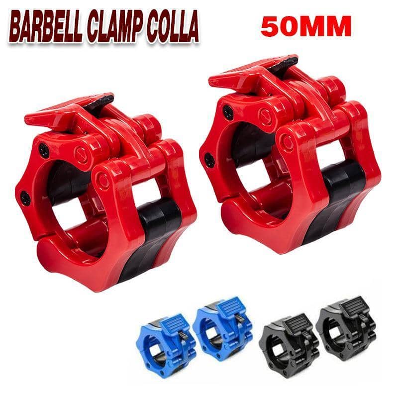 50 mm Barbell Clamp Collars Olympic Weightlifting Spring Lock - Blue - view 2