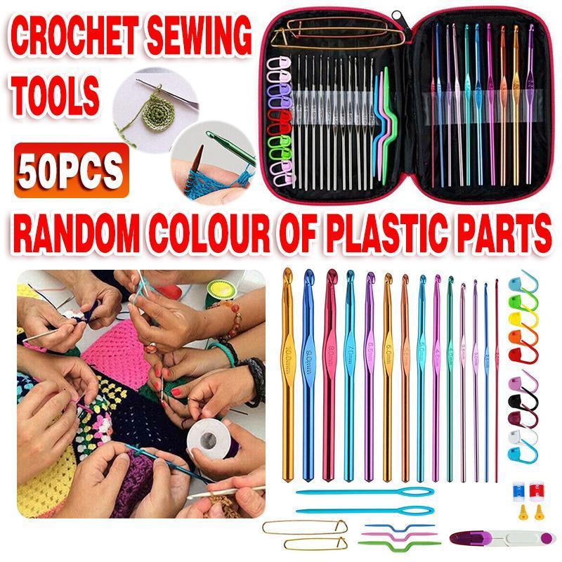 50 Piece Crochet Hook Set with PU Leather Storage Case