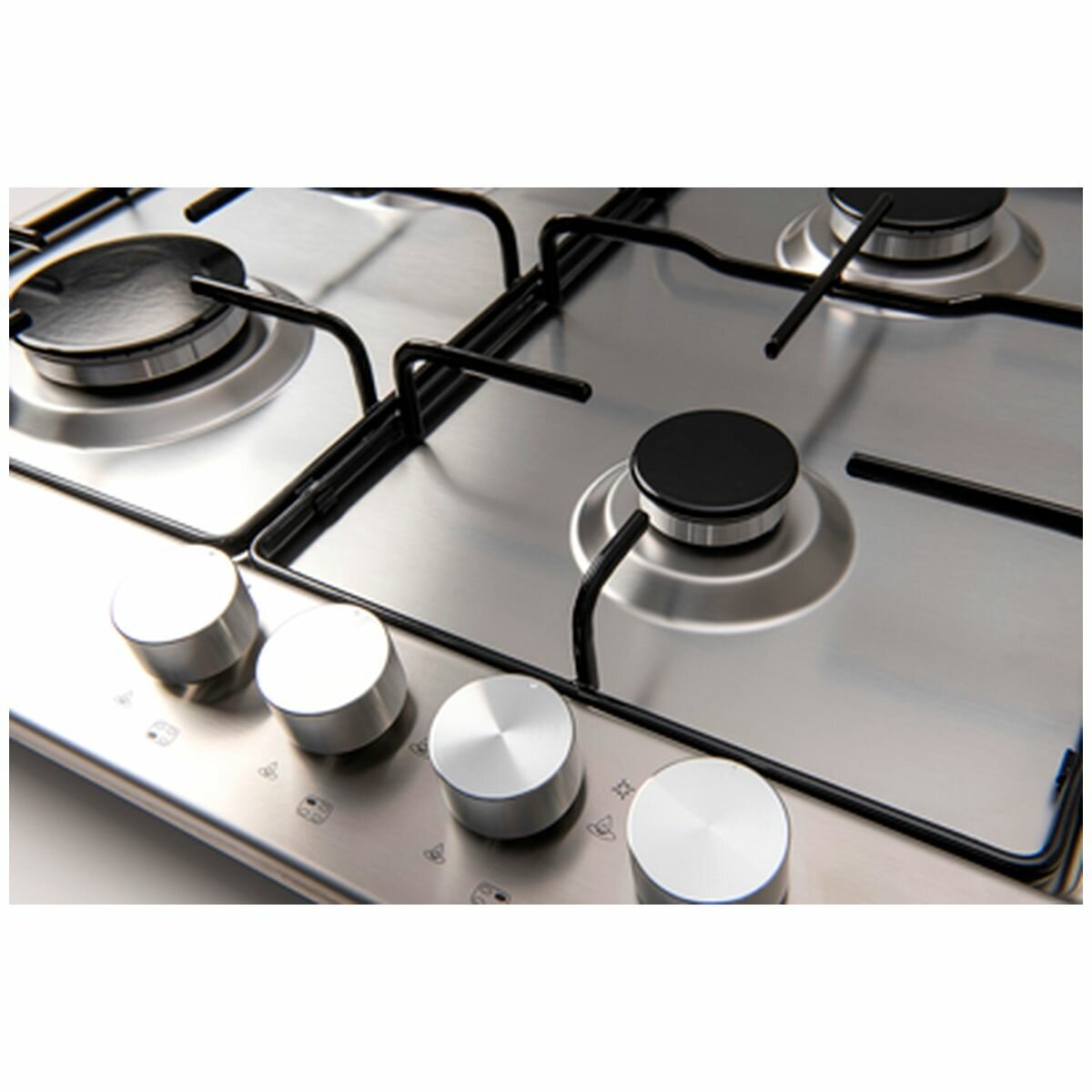 Euro Appliances 60cm Natural Gas Cooktop - Stainless Steel, Four Burners, Flame Failure Safety - ECT600GS
