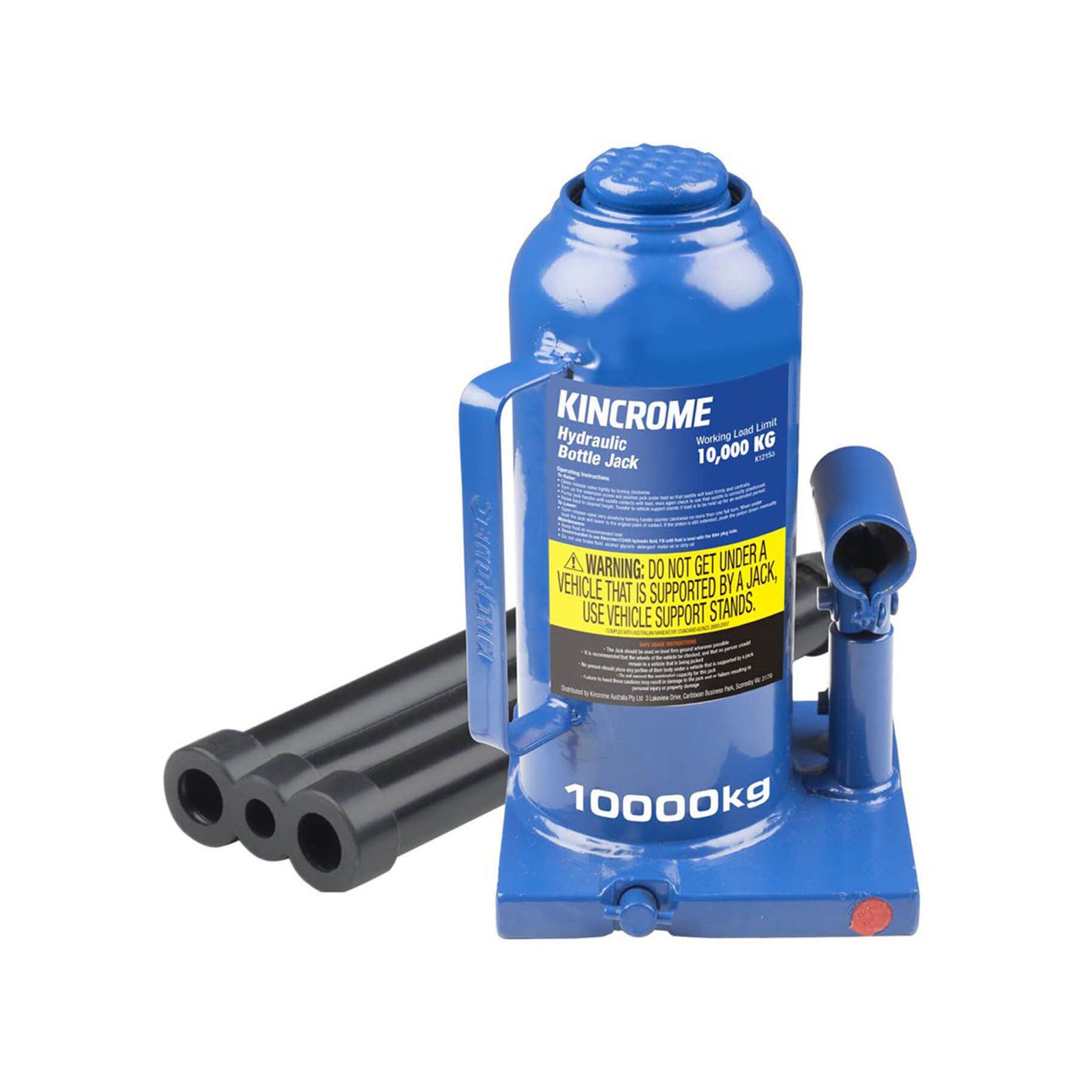 Kincrome 10000kg Blue Steel Hydraulic Bottle Jack