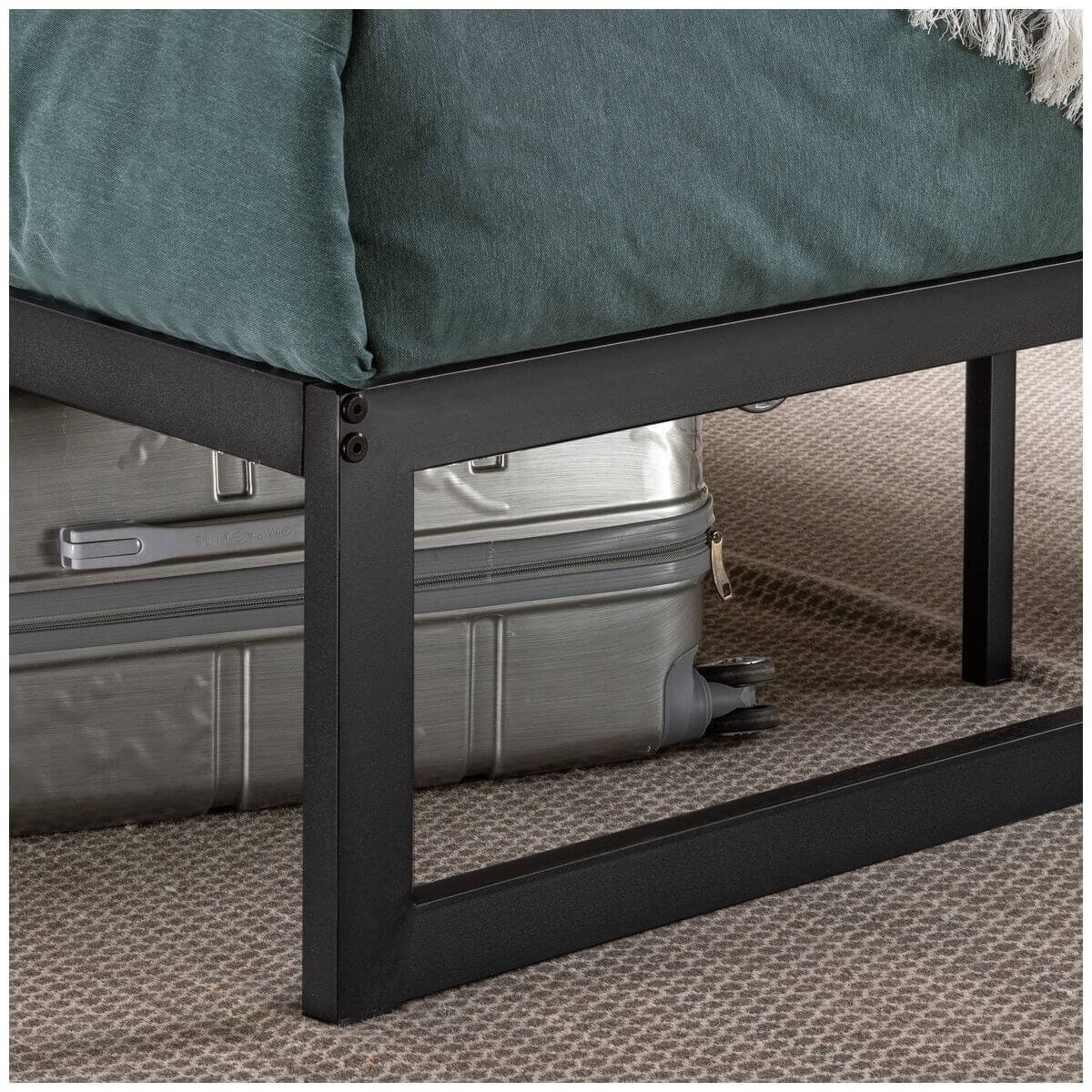 Zinus Single Quick Lock metal bed frame - black steel, 35.5cm frame height - AU-QLSP-14S