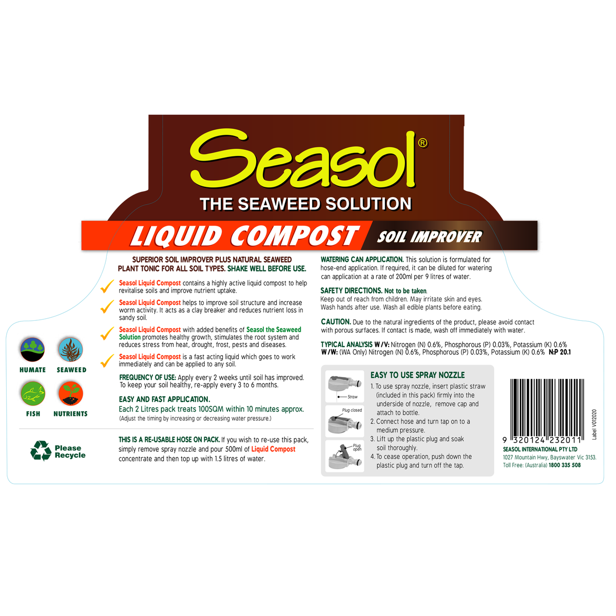 Seasol 2 x 2L Ready To Use Liquid Compost - Twin Pack