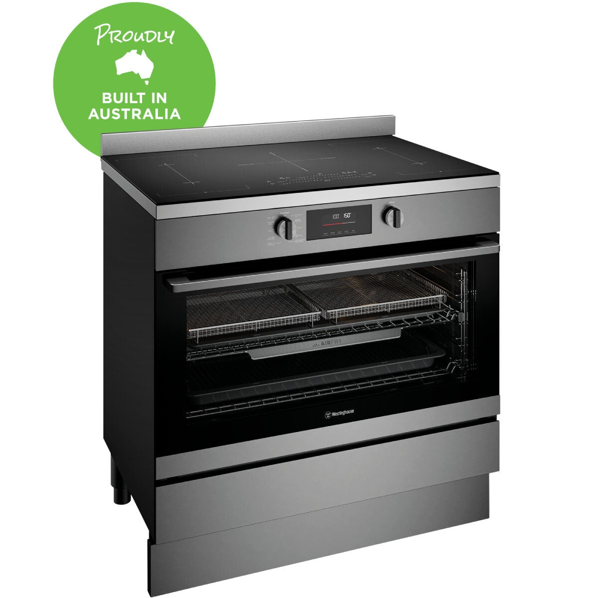 Westinghouse 90cm Induction Pyrolytic Oven - Dark Stainless Steel, SteamBake, AirFry - WFEP9757DD