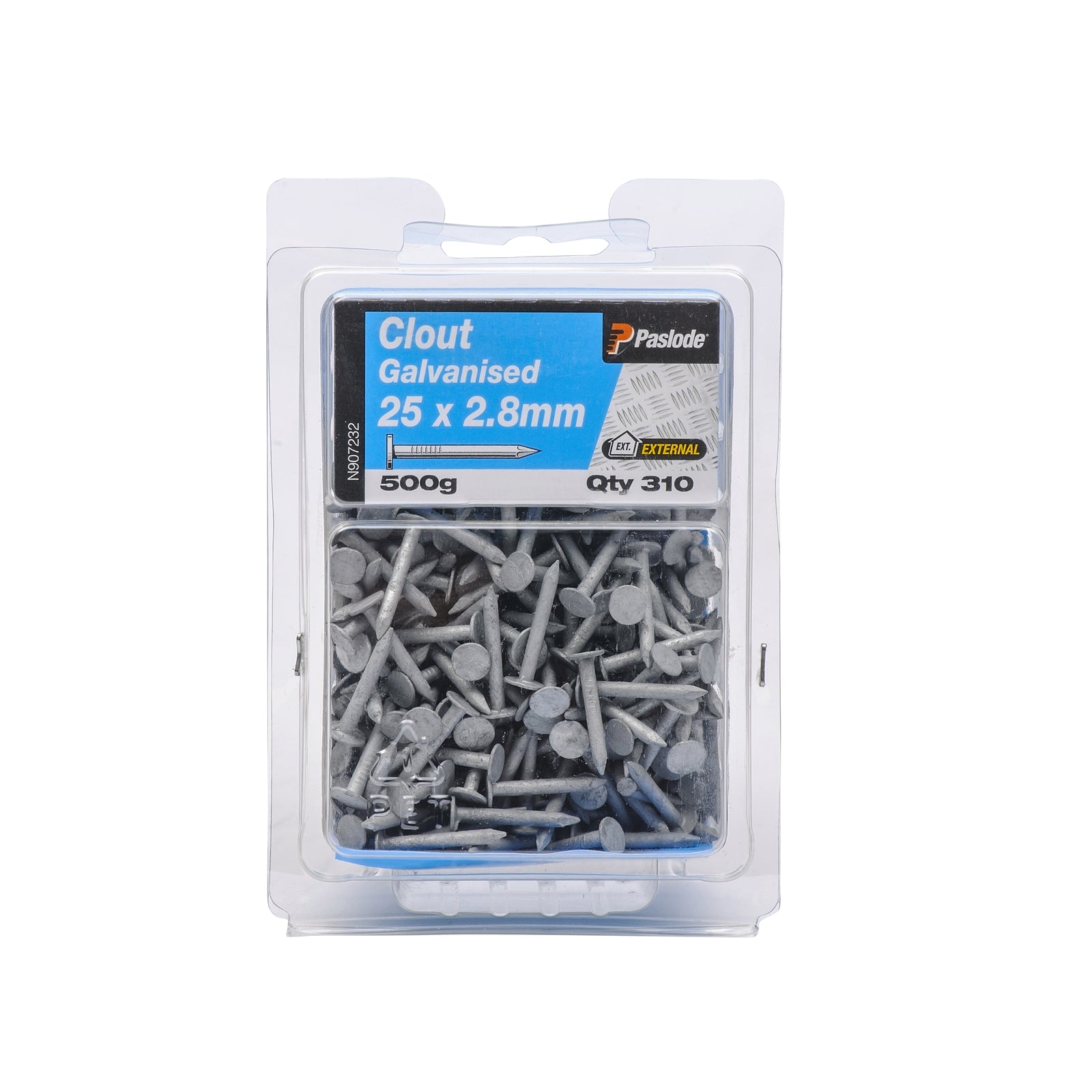 Paslode Galvanised Clouts 25 x 2.8mm 500g - 310 Pack