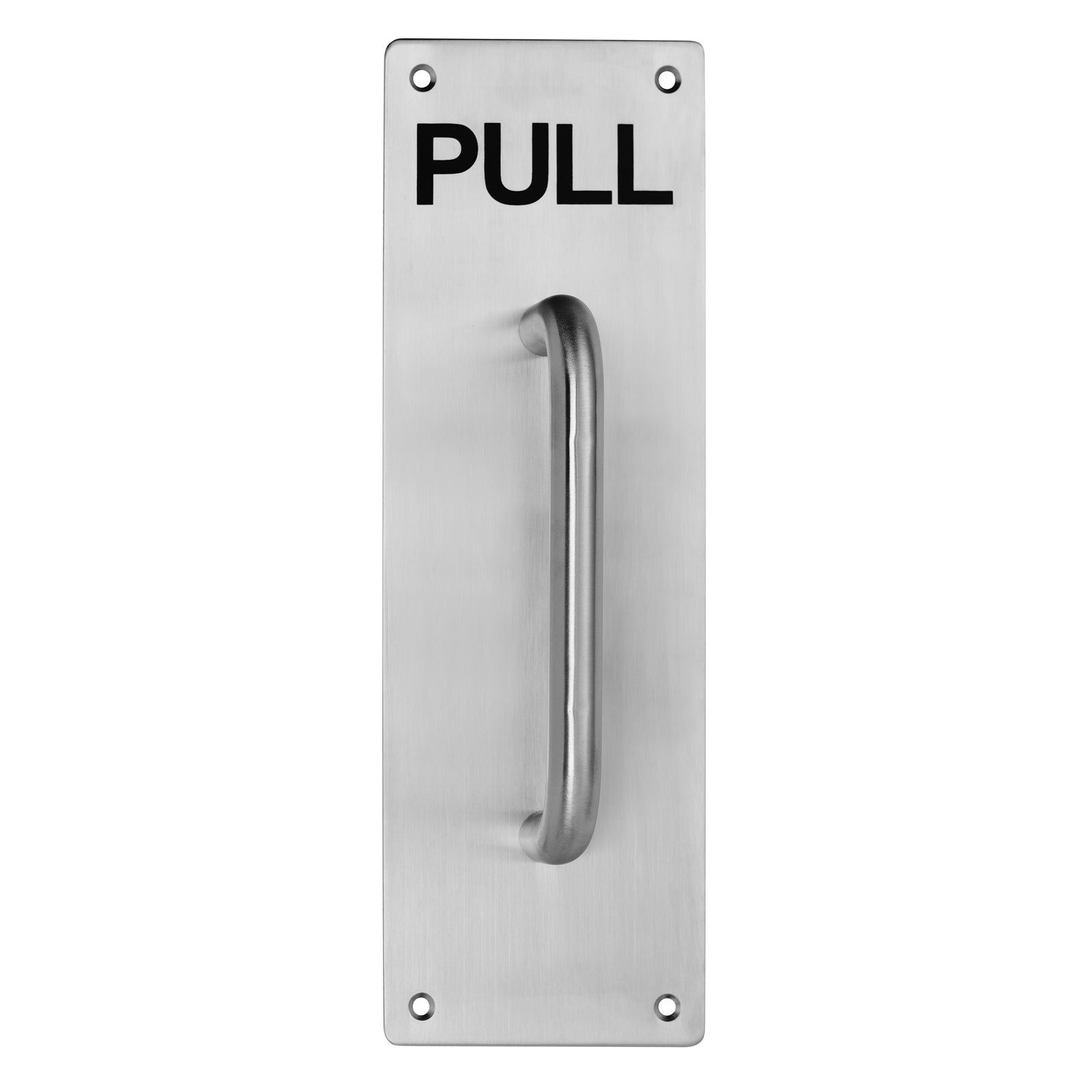 Lemaar Engraved D Pull Handle on Plate 300 x 100mm Satin 304 Stainless Steel, Indoor Outdoor