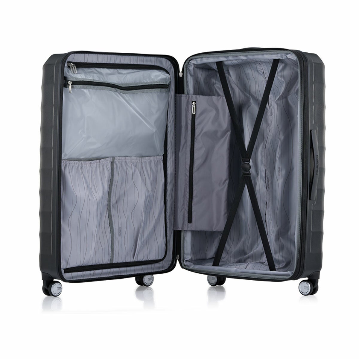 Expandable Hard Shell Suitcase Trio with Dual Spinner Wheels and Adjustable Trolley Grip by American Tourister — image 2