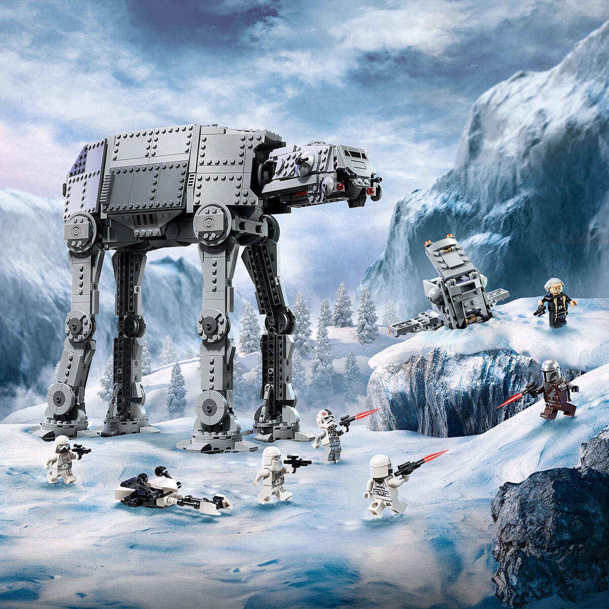The Mandalorian and Grogu AT-AT Walker Toy with 7 Minifigures and Speeder Bike from LEGO Star Wars 75454 — image 10