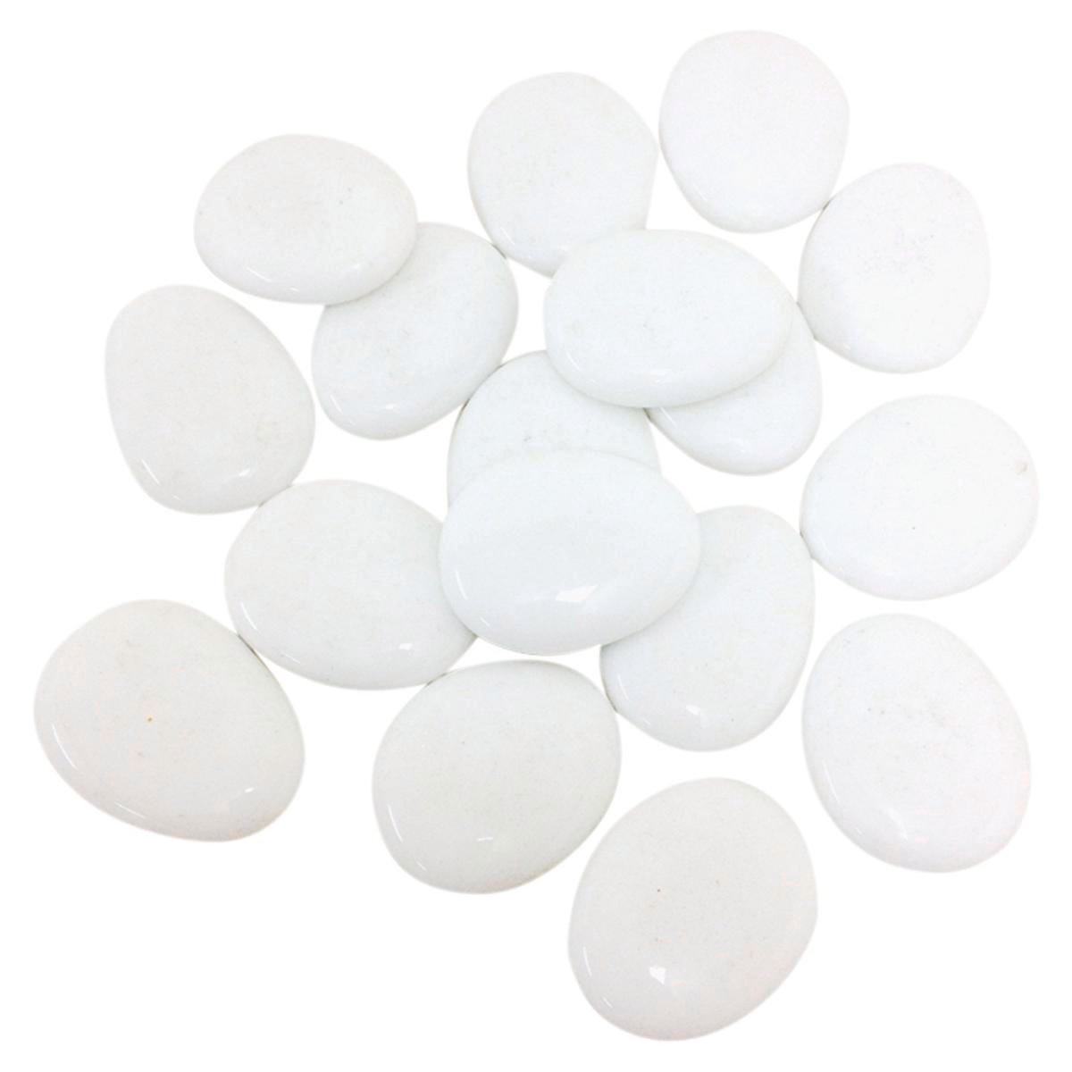 Tuscan Path White Aztec Pebbles 45mm 1kg Glass Decorative Stones - SuperSaverAU - view 1