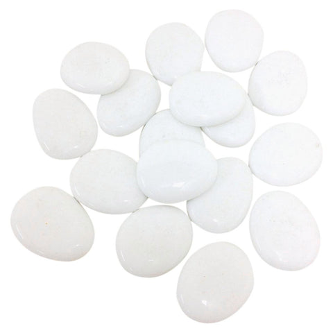 Tuscan Path White Aztec Pebbles 45mm 1kg Glass Decorative Stones - SuperSaverAU - view 1