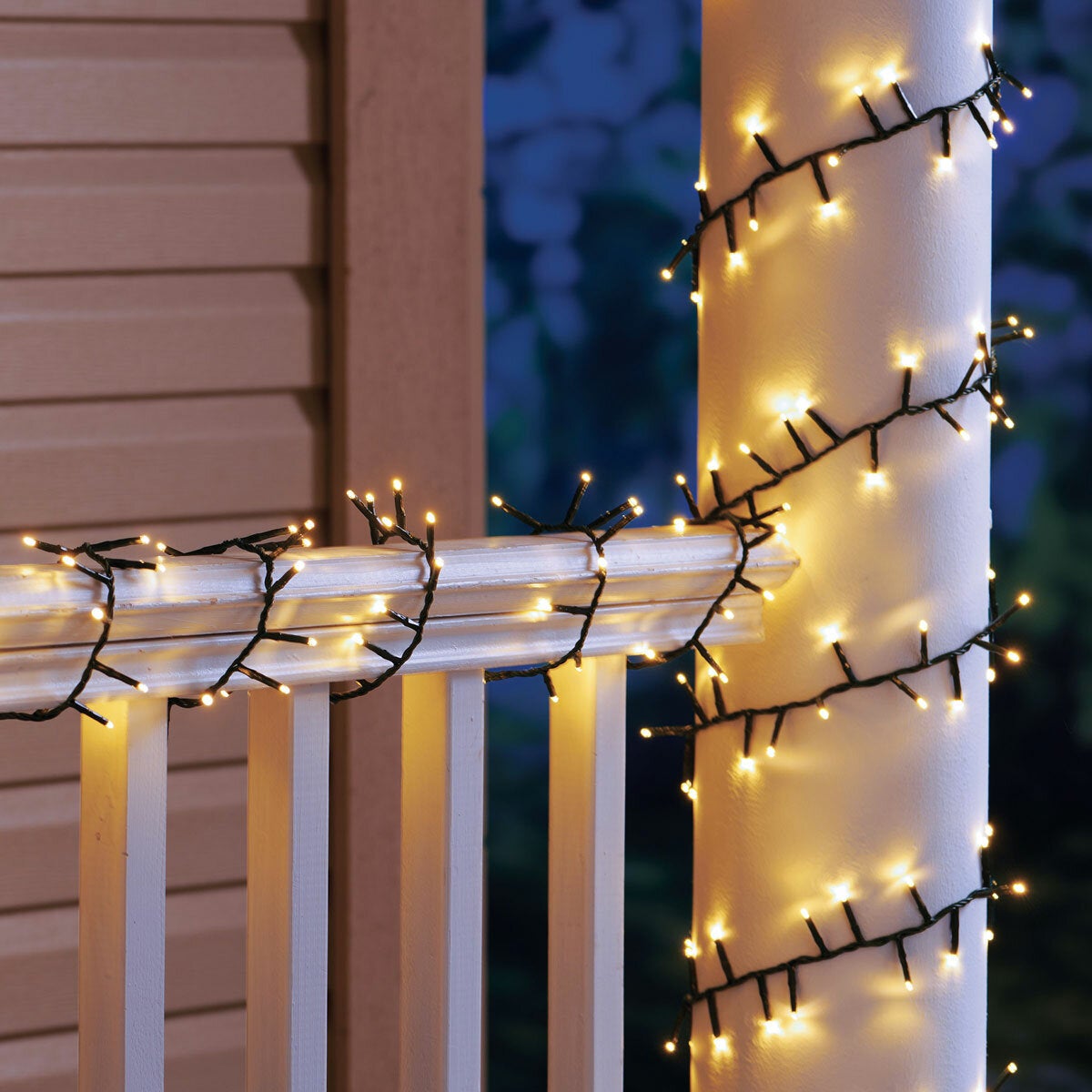 Twin Pack Warm White Micro LED Light Strings, 800 Bulbs on Green Wire with 8 Effects by Inliten