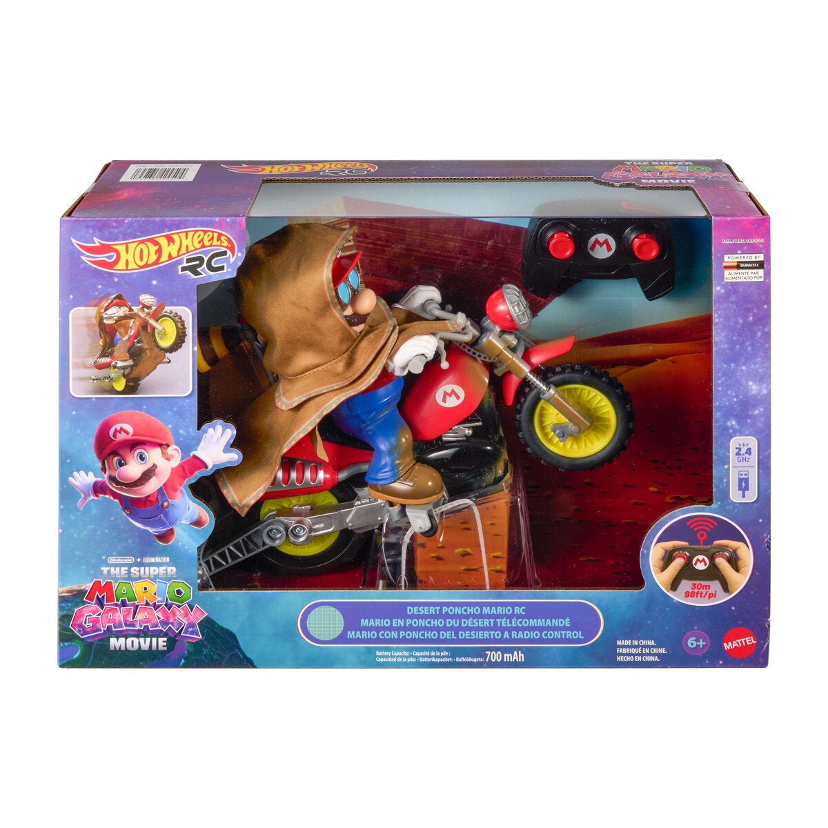 Remote Control Mario Motorbike from The Super Mario Galaxy Movie with Wheelie Button, by Hot Wheels — image 2