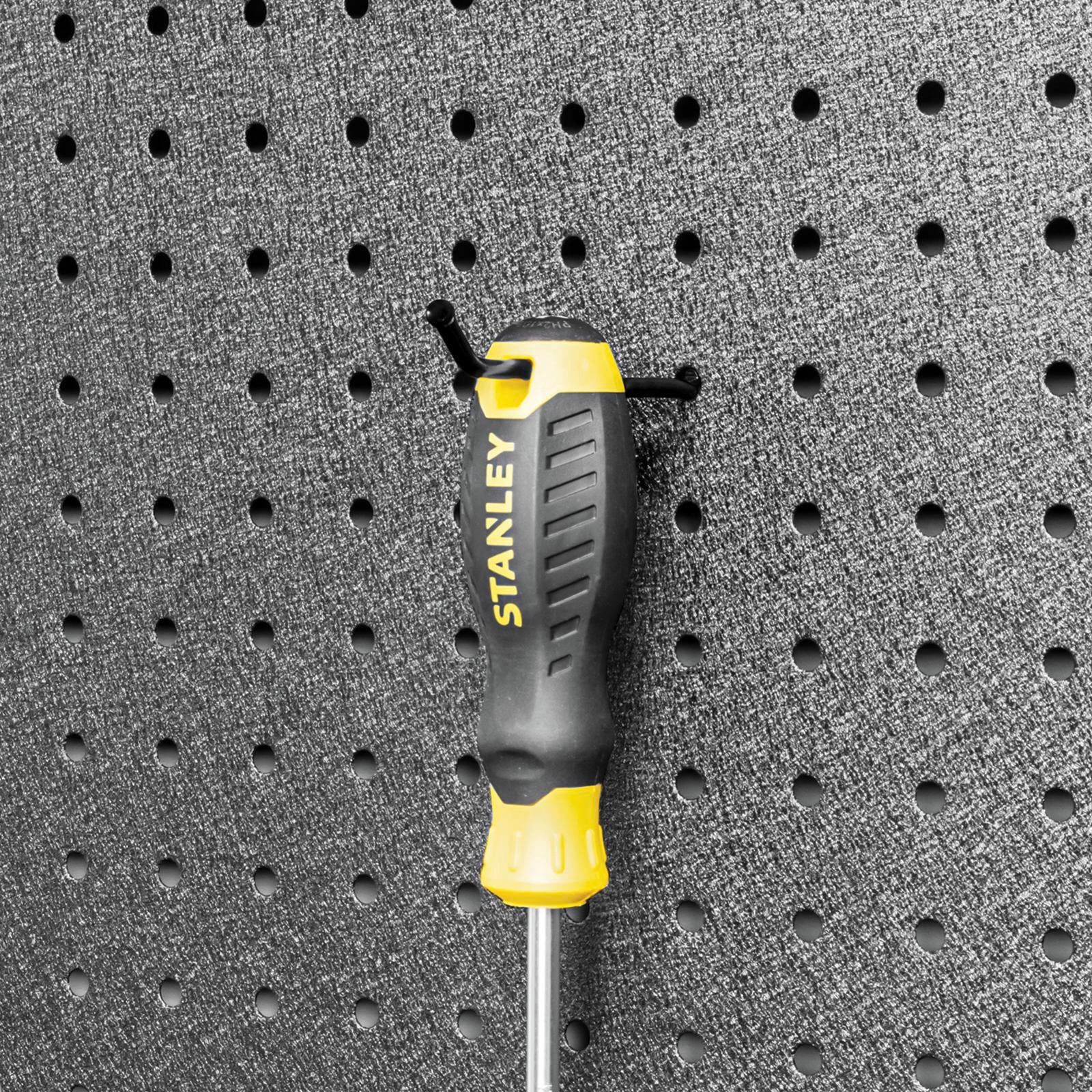 Pinnacle 30 x 70mm Gloss Black Steel Single Prong Pegboard Hook 20 Pack
