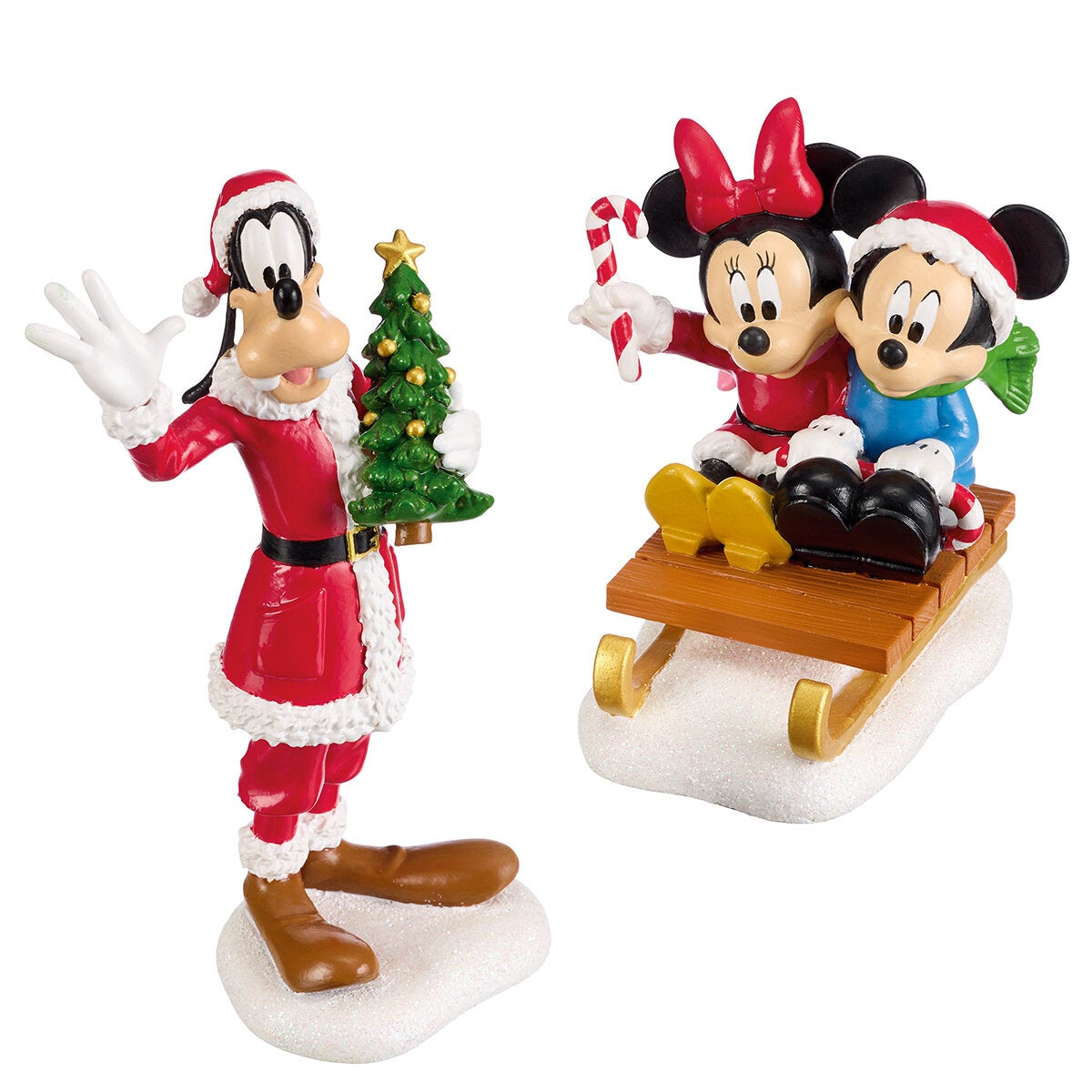Illuminated Christmas Village Display Featuring Mickey and Friends, Hand-Crafted 13 Piece Set by Disney — image 2