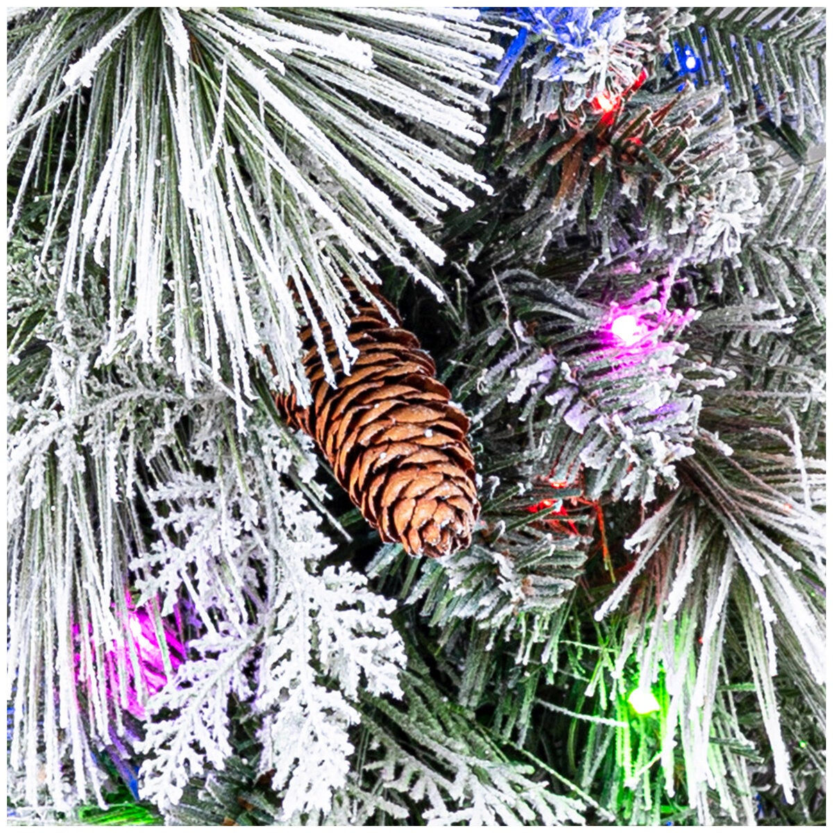Flocked White Glitter Mantel Garland with 150 Twinkle Micro LEDs and 11 Light Functions, 2.7 Metre — image 6