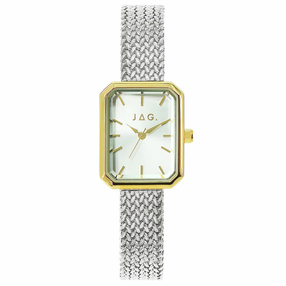 Ladies Mesh Band Watch with Gold Case and Silver Analogue Face, 3ATM Water Resistant, JAG Balmain J2998A