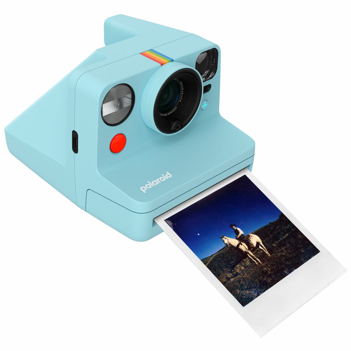 App-Connected Instant Camera with Manual Mode and Aperture Priority, Polaroid Now+ Gen 3 Blue 9163