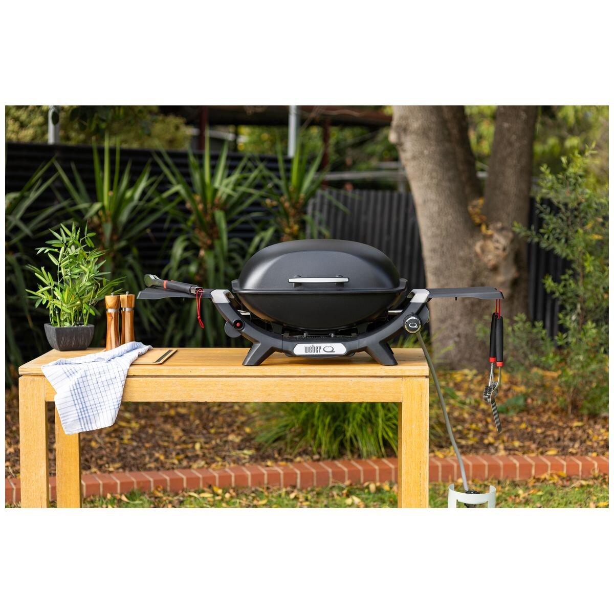 Weber Q2000N Portable LPG BBQ - Large Cooking Area, Front-Facing Grease Tray, Black - 28310024